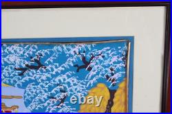 Asian Chinese Festival Folk Art Farmer Watercolor Painting Seal Marks Signed