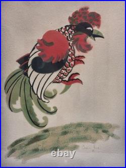 Asian Rooster Watercolor Painting, Chan Lee, Rare Genuine Vintage Art Gifts Asian Rooster Watercolor Painting, Chan Lee, Rare Genuine Vintage Art Gifts