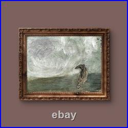 Attempted Murder Of Crows Contemporary Expressionist Abstract Oil 12x16 Board