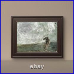 Attempted Murder Of Crows Contemporary Expressionist Abstract Oil 12x16 Board