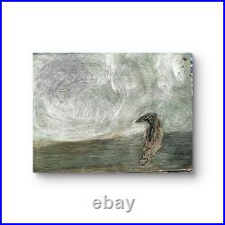 Attempted Murder Of Crows Contemporary Expressionist Abstract Oil 12x16 Board