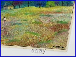 Aurelio Pescina Mexican Countryside Painting, Women Working in Colorful Landscape Aurelio Pescina Mexican Countryside Painting, Women Working in Colorful Landscape