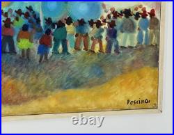 Aurelio Pescina Mexican Town Celebration Painting, Night Fireworks at Castillo Aurelio Pescina Mexican Town Celebration Painting, Night Fireworks at Castillo