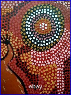 Australian Aboriginal Painting Pansy Bird Petyarre Lizards Pointillism Folkart