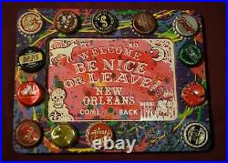 BE NICE OR LEAVE Classic New Orleans Louisiana OUIJA Board Sign Folk Art DR. BOB