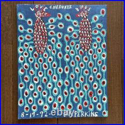 B. F. Perkins Cherokee Love Birds Folk Art Painting Outsider Benjamin