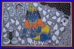 Bal krishna Madhubani Mithila handmade Original painting/folk art