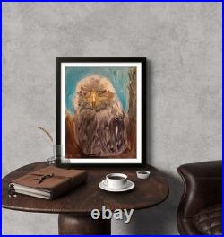 Bald Eagle Abstract Expressionist Art Painting Acrylic on Canvas