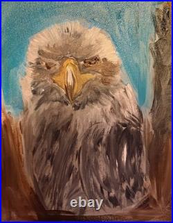 Bald Eagle Abstract Expressionist Art Painting Acrylic on Canvas