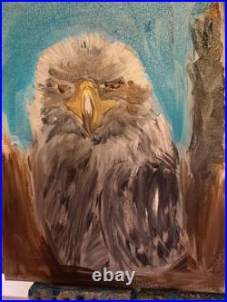 Bald Eagle Abstract Expressionist Art Painting Acrylic on Canvas