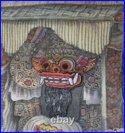 Bali Balinese Folk Art Painting Framed Ubud Style Art 17x19 Market Festival