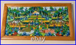 Balinese Painting by I Ketut Teker Ubud Bali Rice Harvest Scene