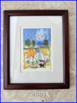 Barbara Strawser Folk Art- Angel Painting Signed 2003 Barbara Strawser Folk Art- Angel Painting Signed 2003
