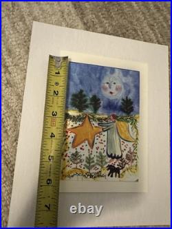 Barbara Strawser Folk Art- Angel Painting Signed 2003 Barbara Strawser Folk Art- Angel Painting Signed 2003