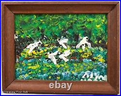 Beautiful Alyne Harris Folk Oil Painting Naive Florida Female Painter 1/5