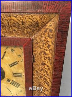Beautiful Antique Folk Art Grain Painted Forestville Ogee Clock