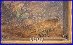 Beautiful Antique Naive Painting of Jesus The Good Shepherd with Lamb, Signed