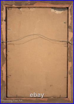 Beautiful Antique Naive Painting of Jesus The Good Shepherd with Lamb, Signed