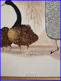 Beautiful Folk Art Oil On Canvas Painting. Signed Joplin