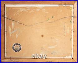 Beautiful Vintage Folk Art Landscape Oil Painting of Songs Lake Maine, Birches