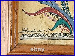 Bernabe Diaz Rodriguez Vintage Mexican Folk Art Painting on Amate Bark
