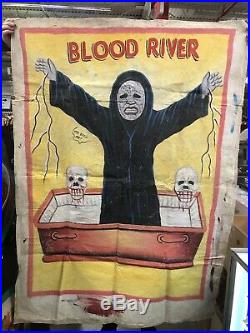 Blood River Ghana Mobil Cinema Movie Poster Hand Paint Painting Folk Art Mr Brew