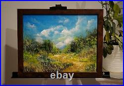 Blue Ridge Mountain Trail Cloudy landscape Painting signed Framed Impressionism