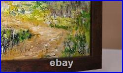 Blue Ridge Mountain Trail Cloudy landscape Painting signed Framed Impressionism