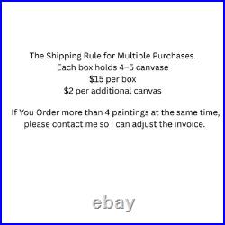 Bold Colorful Abstract Dog Painting 14x11 Canvas Unframed Modern Art Signed