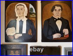 Bonnie DeRestie Folk Art Portraits Thomas Skinner's Man and Woman about 1845