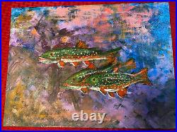 Brook Trout Under Pressure Original Outsider/Appalachian Folk Art Deco