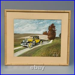 Burling Boaz Jr (1891-1968) Untitled Yellow Roadster Oil Painting