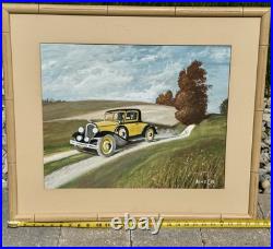 Burling Boaz Jr (1891-1968) Untitled Yellow Roadster Oil Painting