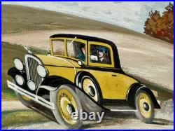 Burling Boaz Jr (1891-1968) Untitled Yellow Roadster Oil Painting