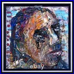 Buy Framed Original Oil Painting Large? Art? Pop? Cool Folk Abstract Rain Man