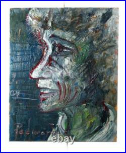 Buy Orig Art Realism Signed Abstract? Modern Oil? Painting? Happy Man? Impressionist