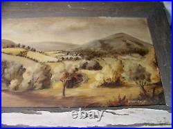 C1930 Antique Ernest Krape Landscape Folk Art Painting Gettysburg PA Artist