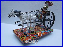 CATRINA ceramic hand painted carriage horse mexican folk art day of the dead 13