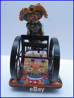 CATRINA ceramic hand painted carriage horse mexican folk art day of the dead 13