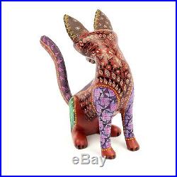 CAT Oaxacan Alebrije Wood Carving Mexican Folk Art Animal Sculpture Painting