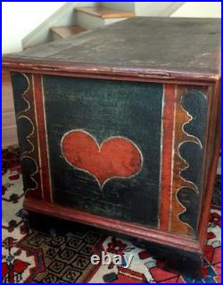 CF, Berks County Paint Decorated Dower Chest ca. 1780