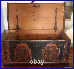 CF, Berks County Paint Decorated Dower Chest ca. 1780