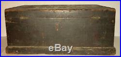 CLASSIC OLD PAINT 19TH C AMERICAN FOLK ART Paint DOCUMENT BOX TOOL DOVETAIL