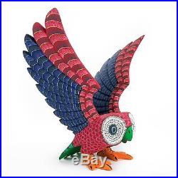 COLORFUL OWL Oaxacan Alebrije Wood Carving Mexican Folk Art Sculpture Painting