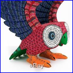 COLORFUL OWL Oaxacan Alebrije Wood Carving Mexican Folk Art Sculpture Painting