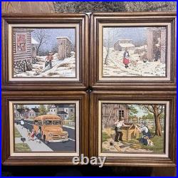 C. Carson Certified Oil Serigraph Lot Of 4 Paintings Framed
