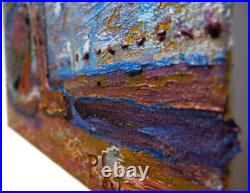 CaT kiTTeN MoDERN ORIGINAL OIL? PAINTING? VINTAGE ART? SIGNED ANIMAL PET FELINE NR