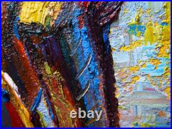 CaT kiTTeN MoDERN ORIGINAL OIL? PAINTING? VINTAGE ART? SIGNED ANIMAL PET FELINE NR