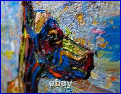 CaT kiTTeN MoDERN ORIGINAL OIL? PAINTING? VINTAGE ART? SIGNED ANIMAL PET FELINE NR
