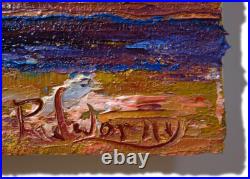 CaT kiTTeN MoDERN ORIGINAL OIL? PAINTING? VINTAGE ART? SIGNED ANIMAL PET FELINE NR